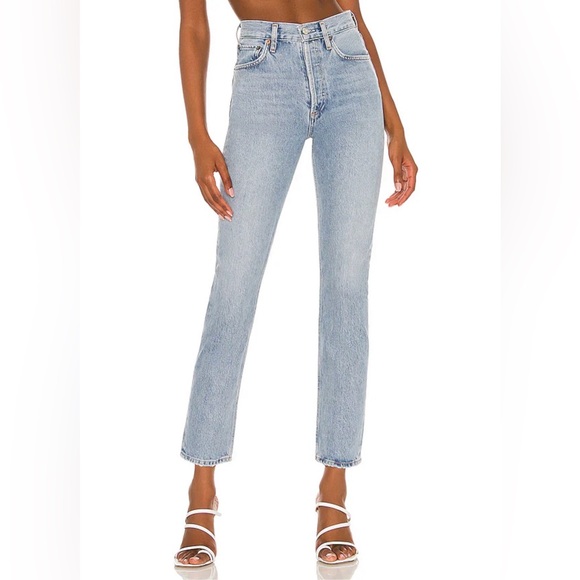 Agolde Denim - AGOLDE Riley Tall Straight Leg High Waisted Light Wash Women's Jeans - 27
